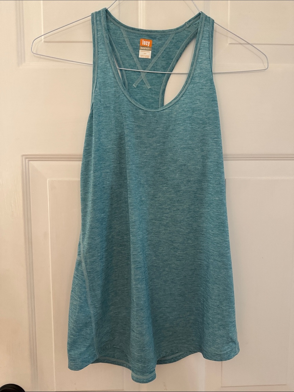 Lucy Teal Heathered Racerback Tank Sz M